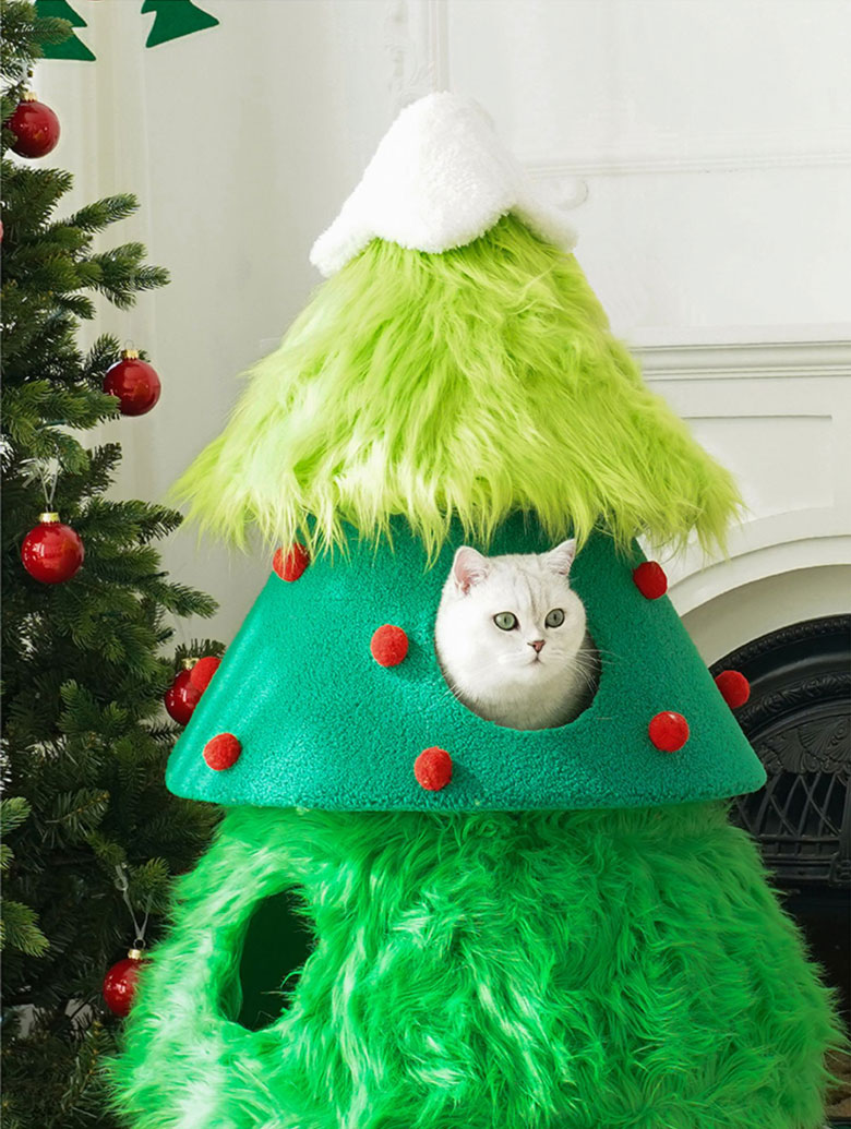 Holiday Cat Tree Hand Towel