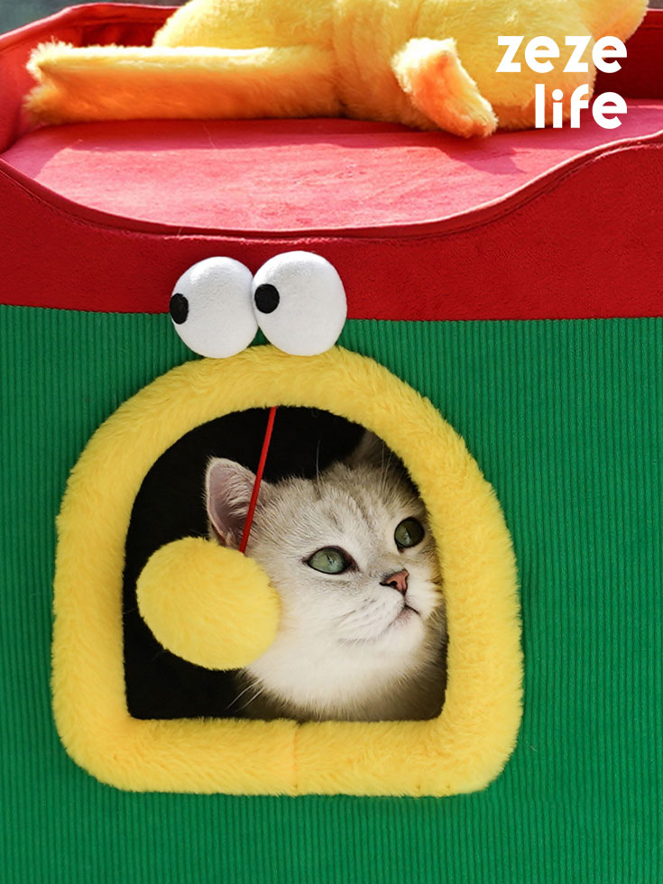 Lit pliable pour chat avec boîte cadeau de Noël