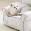 Purple Striped Cooling Cat Sofa