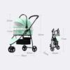 Foldable 3-Color Cat Stroller Pet Carrier With Wheels